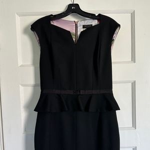 Ted Baker Black Peplum Bow Dress Size 3 (US 8)